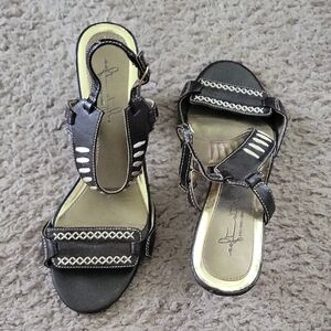 Brown Sandals with Cream Accents